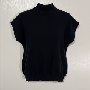 Black Sleeveless Turtleneck Sweater